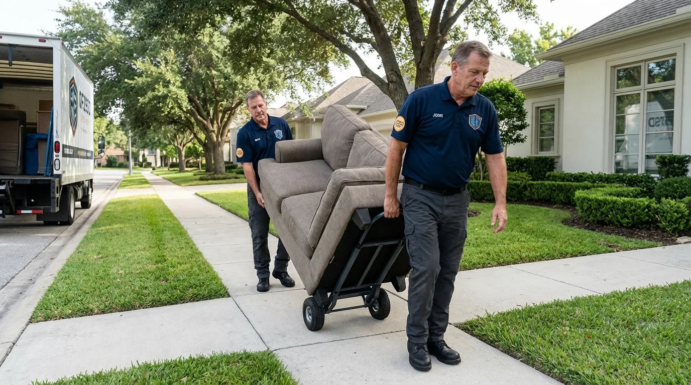 Local residential moving crew loading furniture in Voorhees, NJ